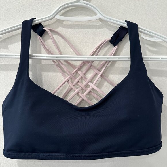 Lululemon Free To Be Bra Size 10 Navy/Pink - Picture 1 of 2